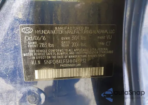 2017 Hyundai Elantra Value Edition from USA, damaged, VIN 5NPD84LF5HH143932